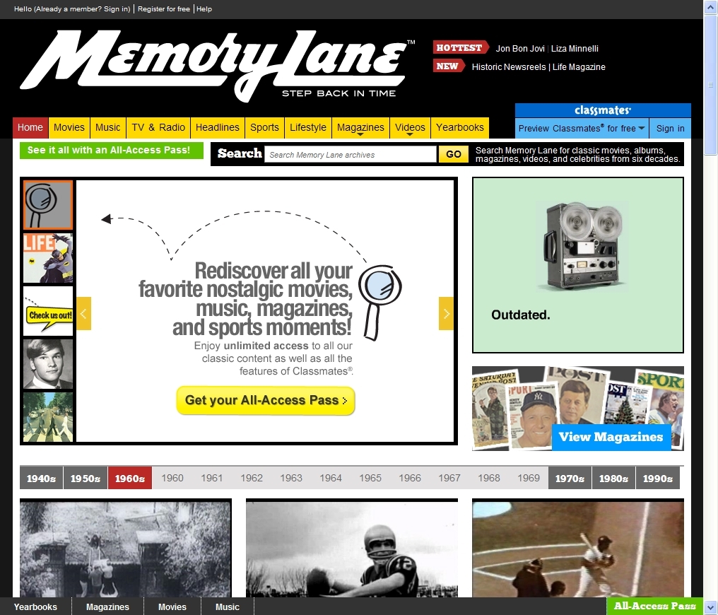 Memory Lane subscription service